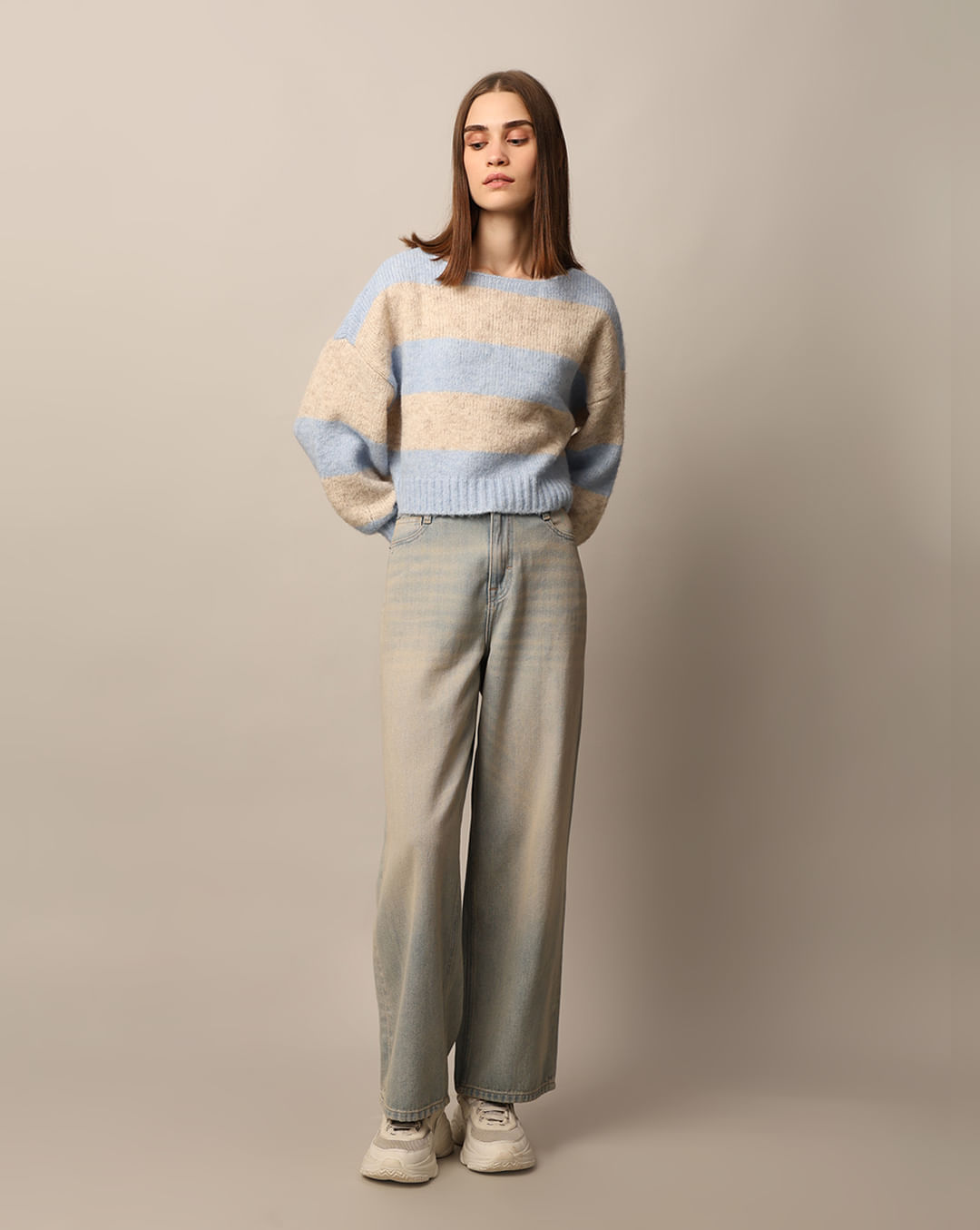 Multi-Colour Boatneck Pullover