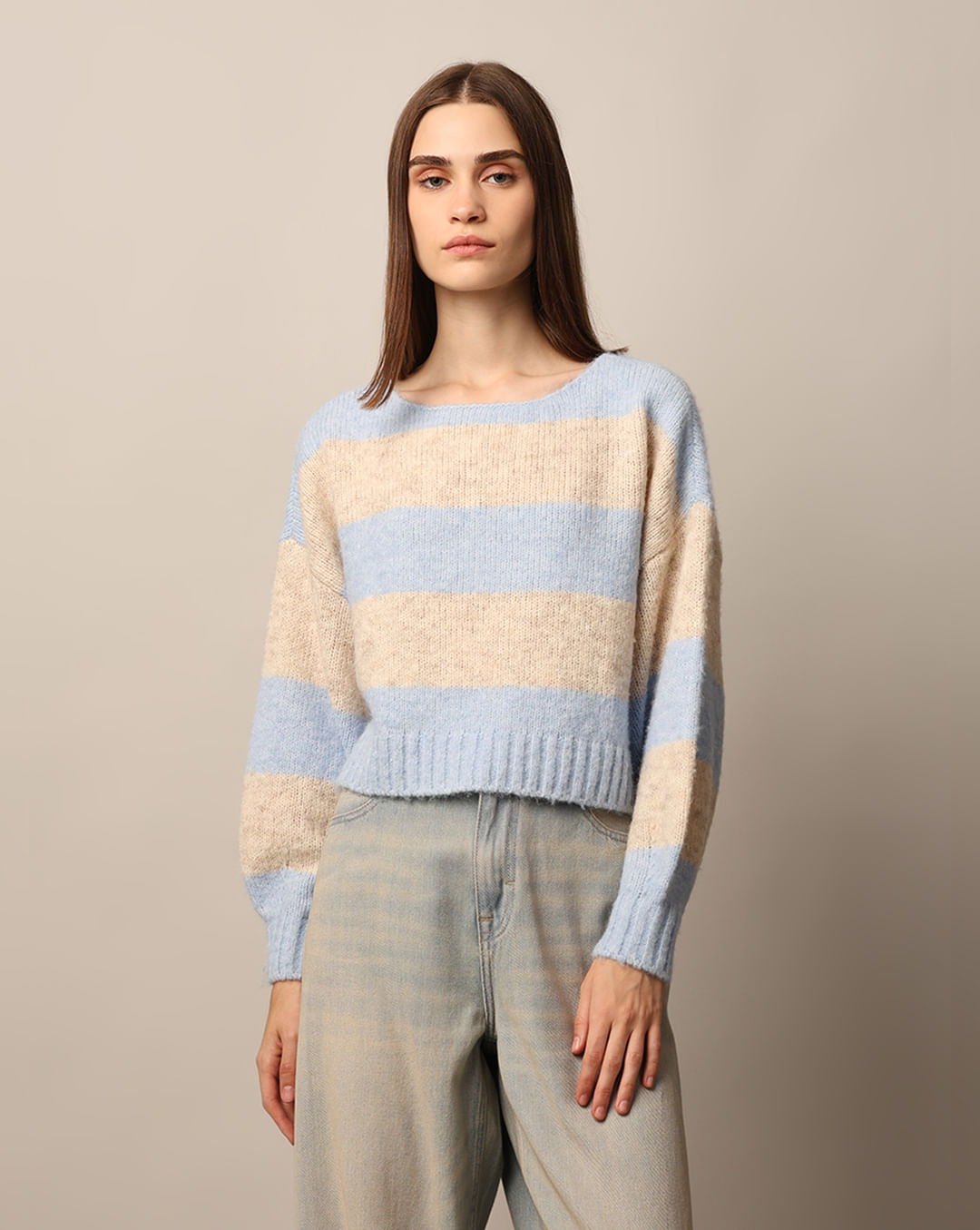 Multi-Colour Boatneck Pullover