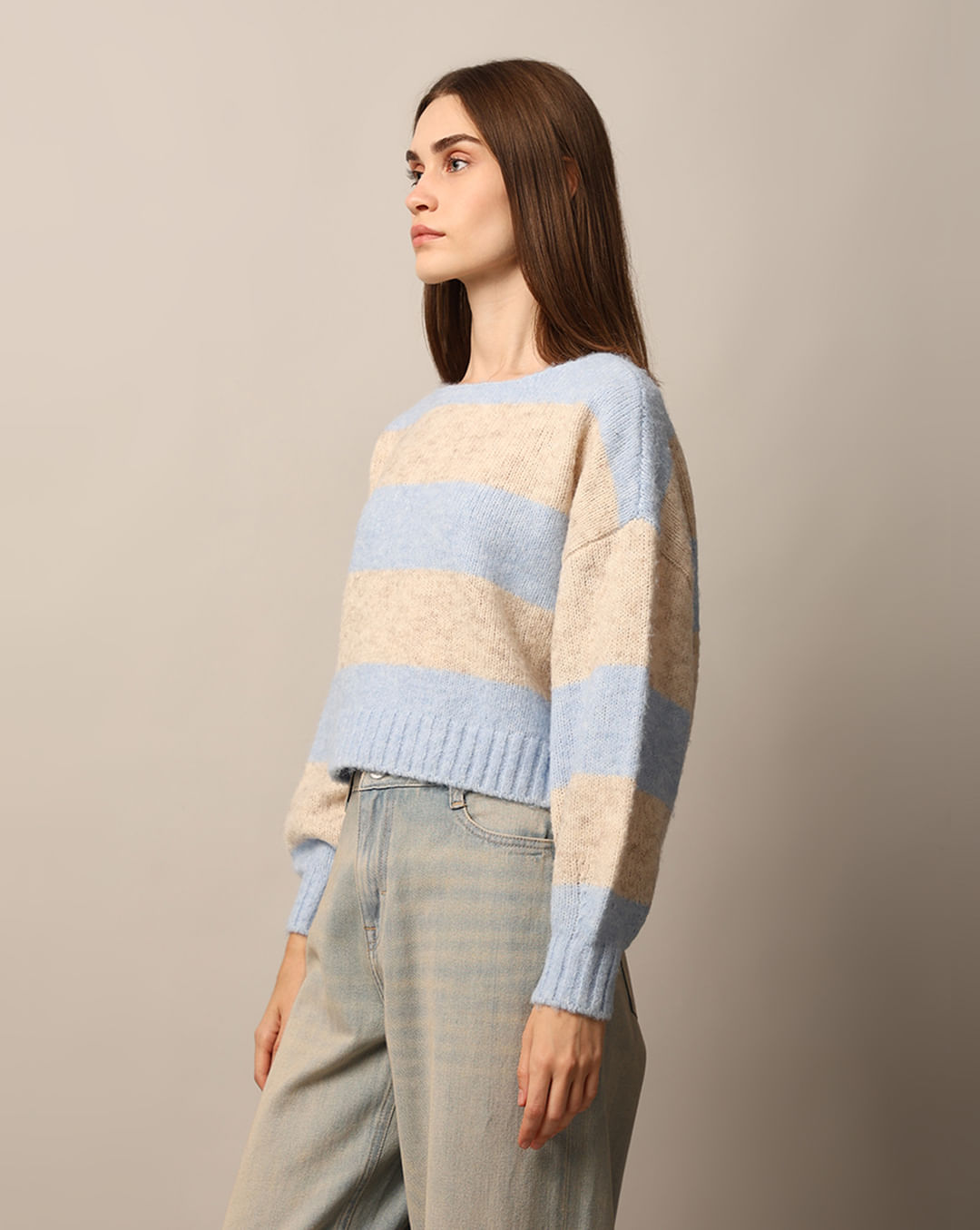 Multi-Colour Boatneck Pullover