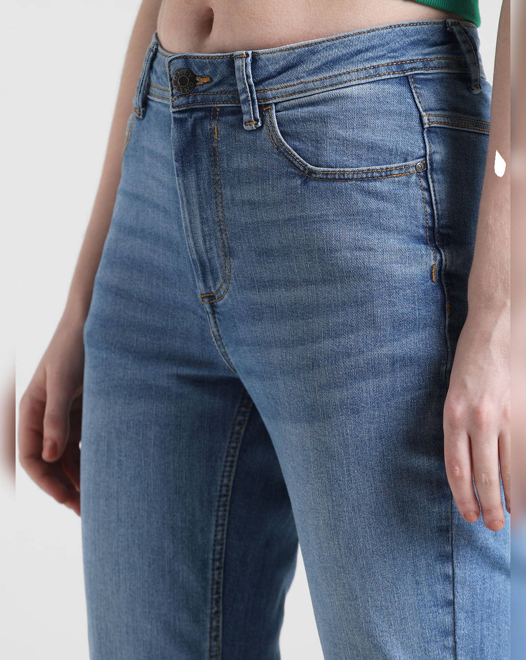 Light Blue High Rise Flared Jeans