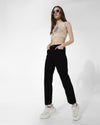 Black High Rise Erin Straight Fit Jeans