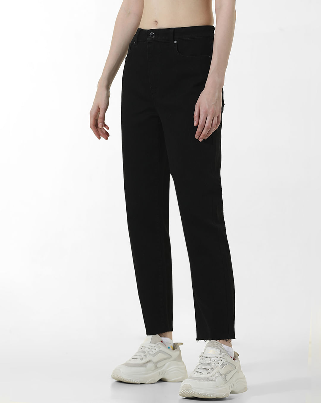 Black High Rise Erin Straight Fit Jeans