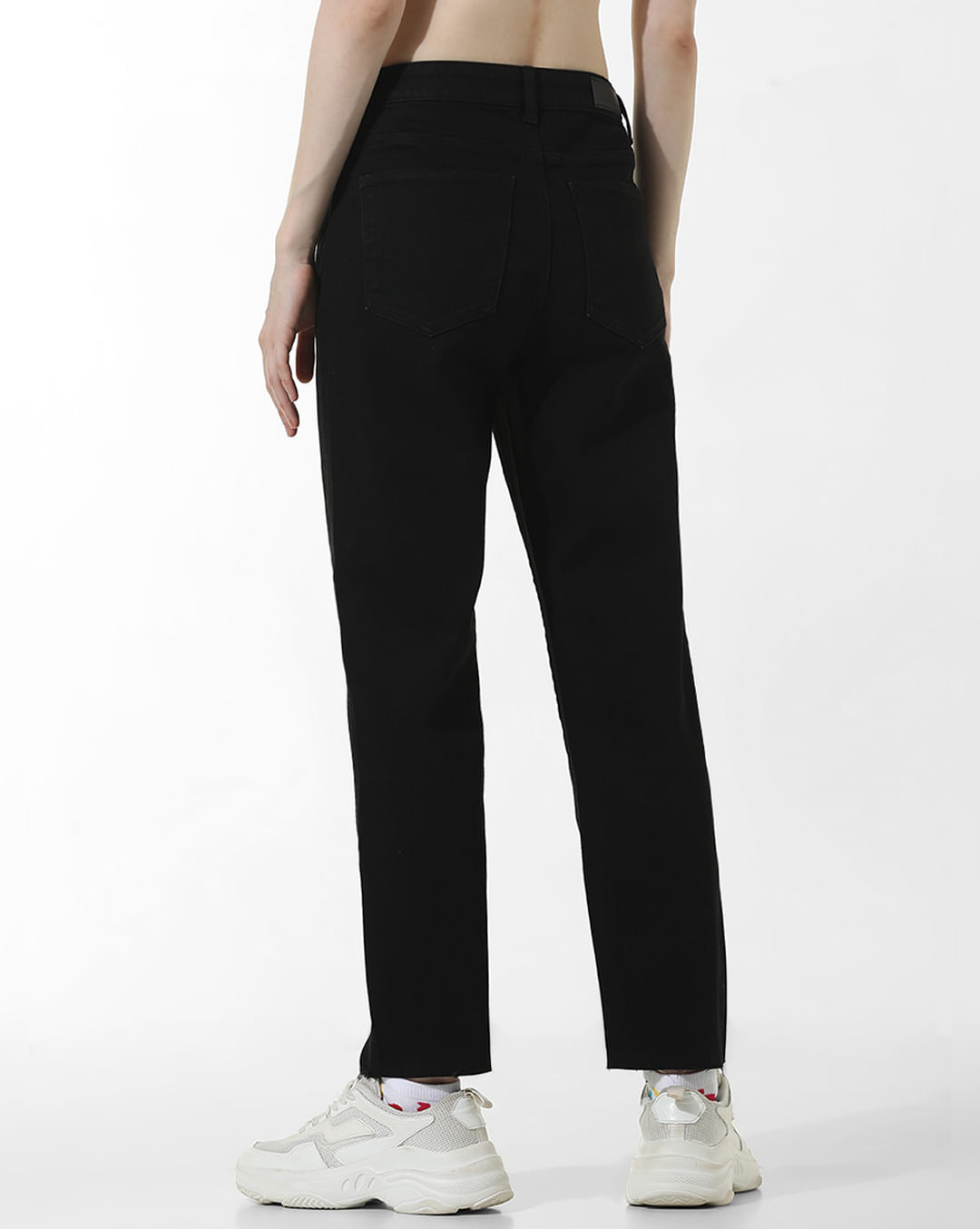 Black High Rise Erin Straight Fit Jeans