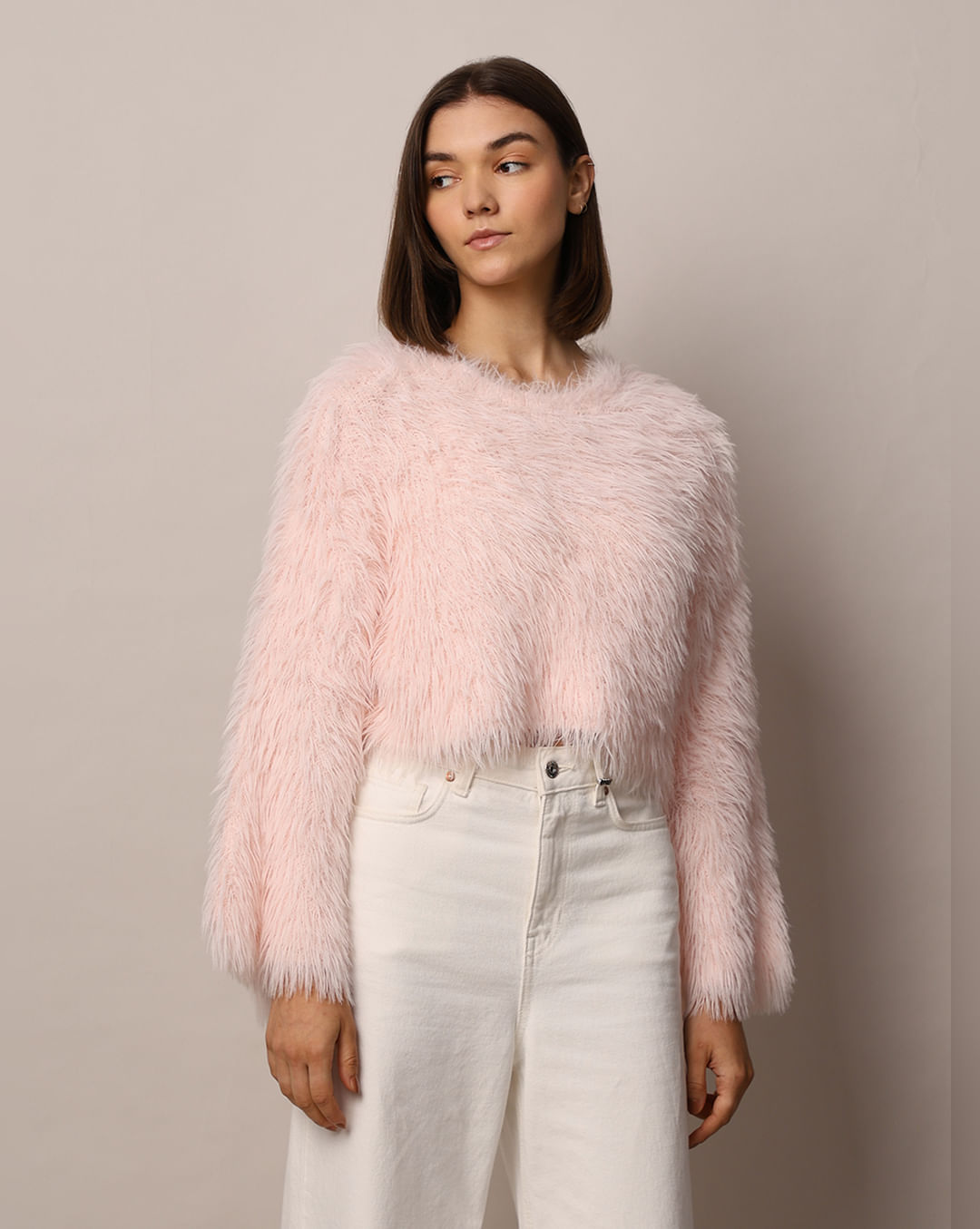 Light Pink Fuzzy Pullover