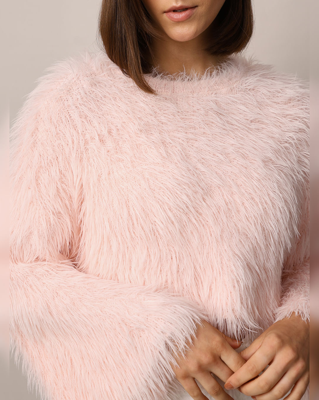 Light Pink Fuzzy Pullover