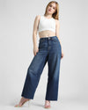 Blue Wide Leg Cropped Jeans