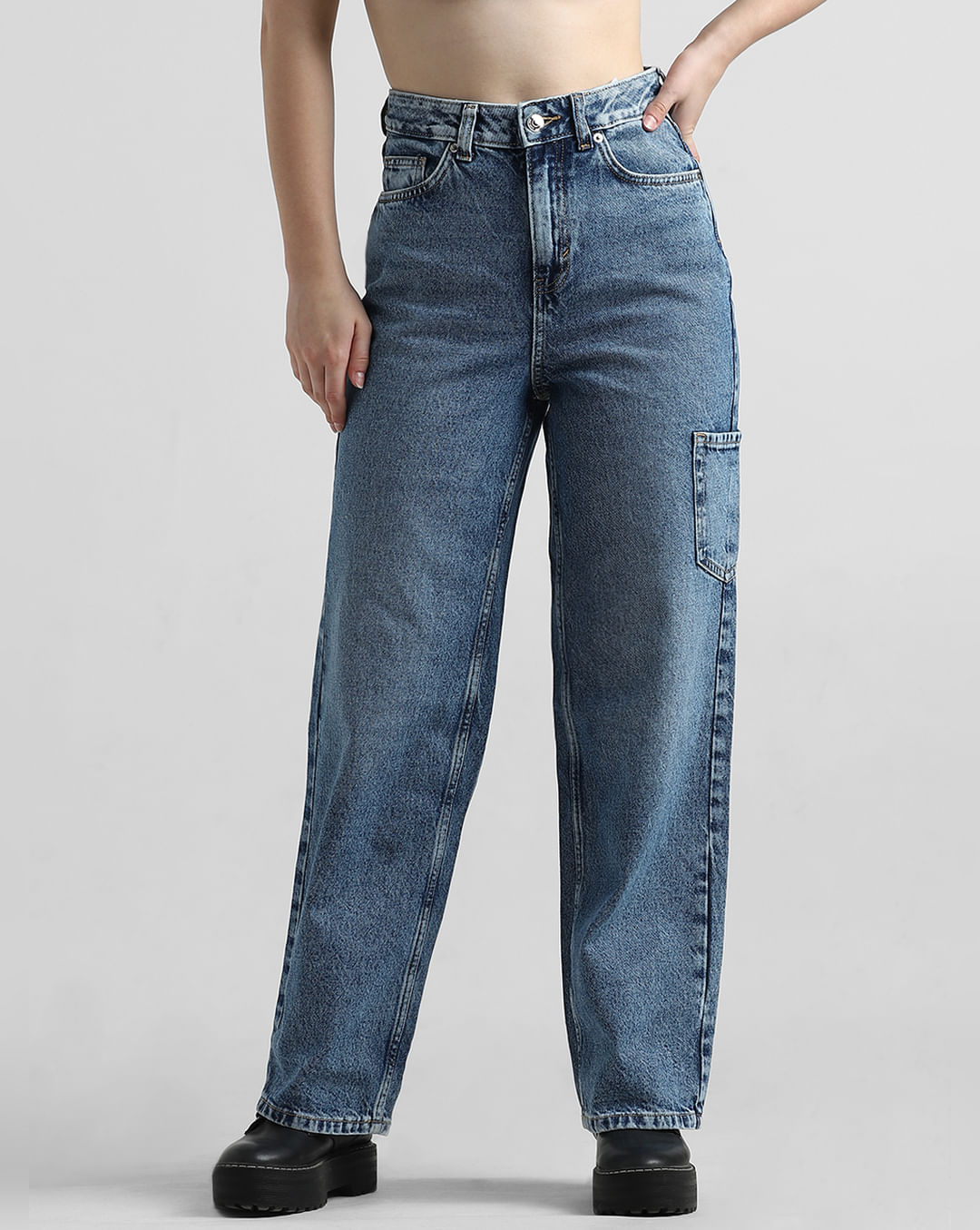 Blue High Rise Carpenter Jeans