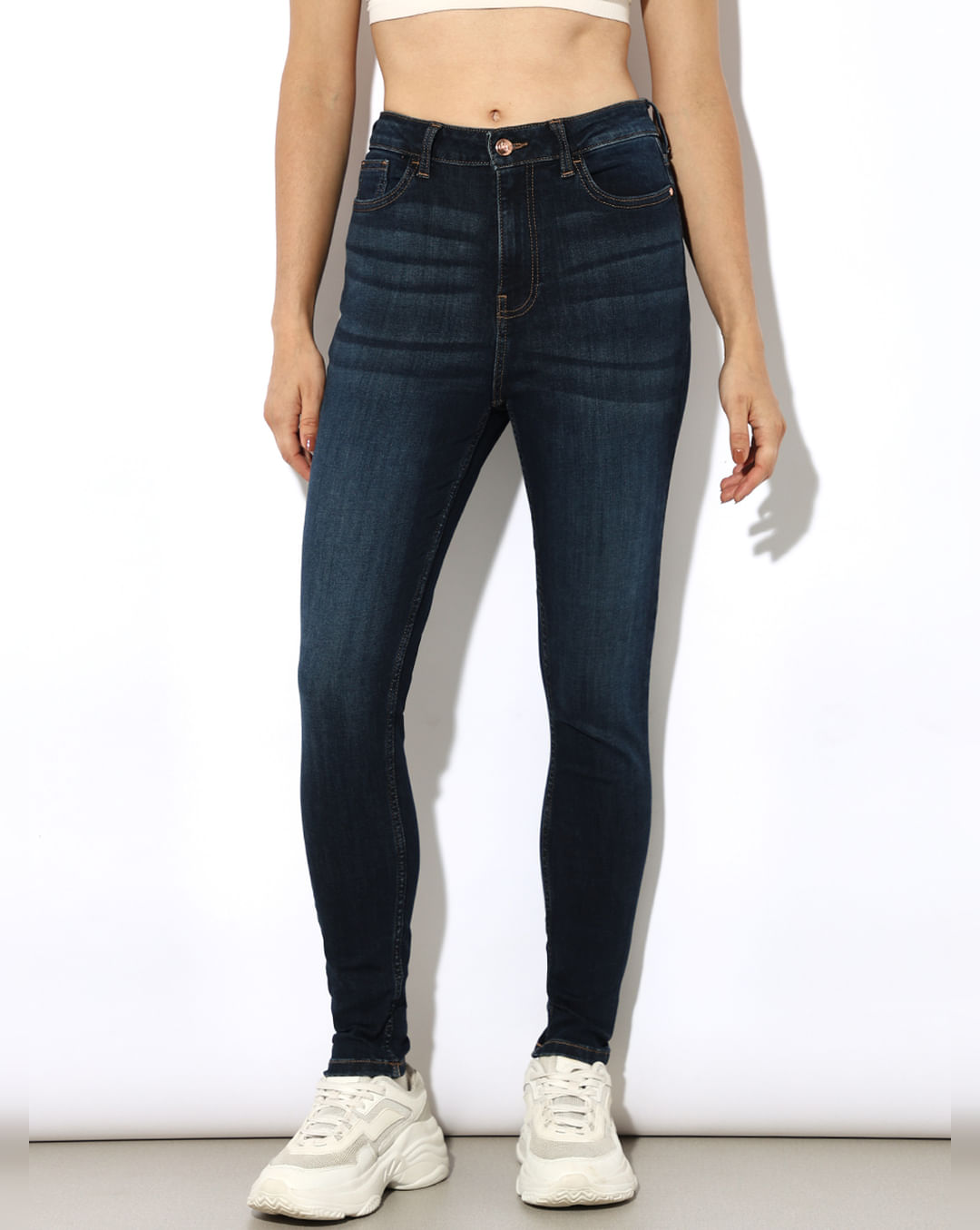 Dark Blue High Rise Piper Skinny Jeans