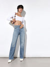 Blue High Rise Straight Fit Jeans