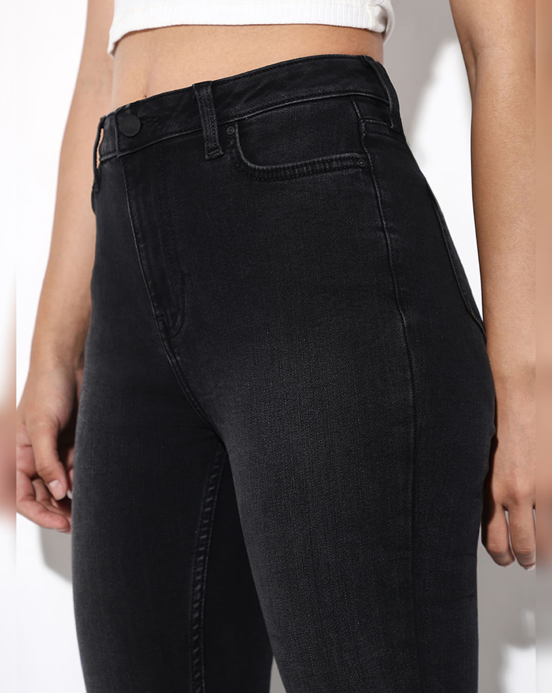 Black High Rise Piper Skinny Jeans