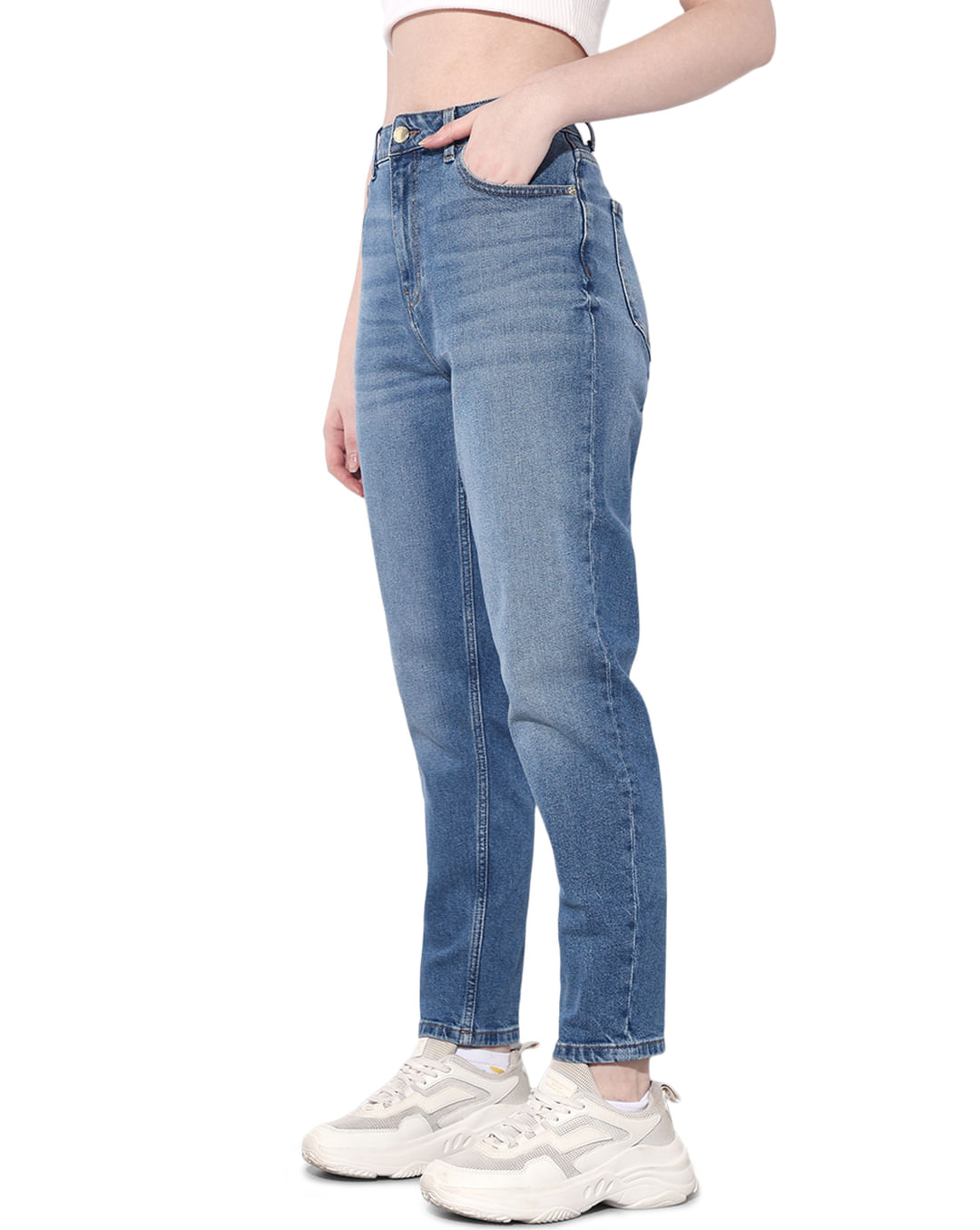 Light Blue High Rise Mom Jeans