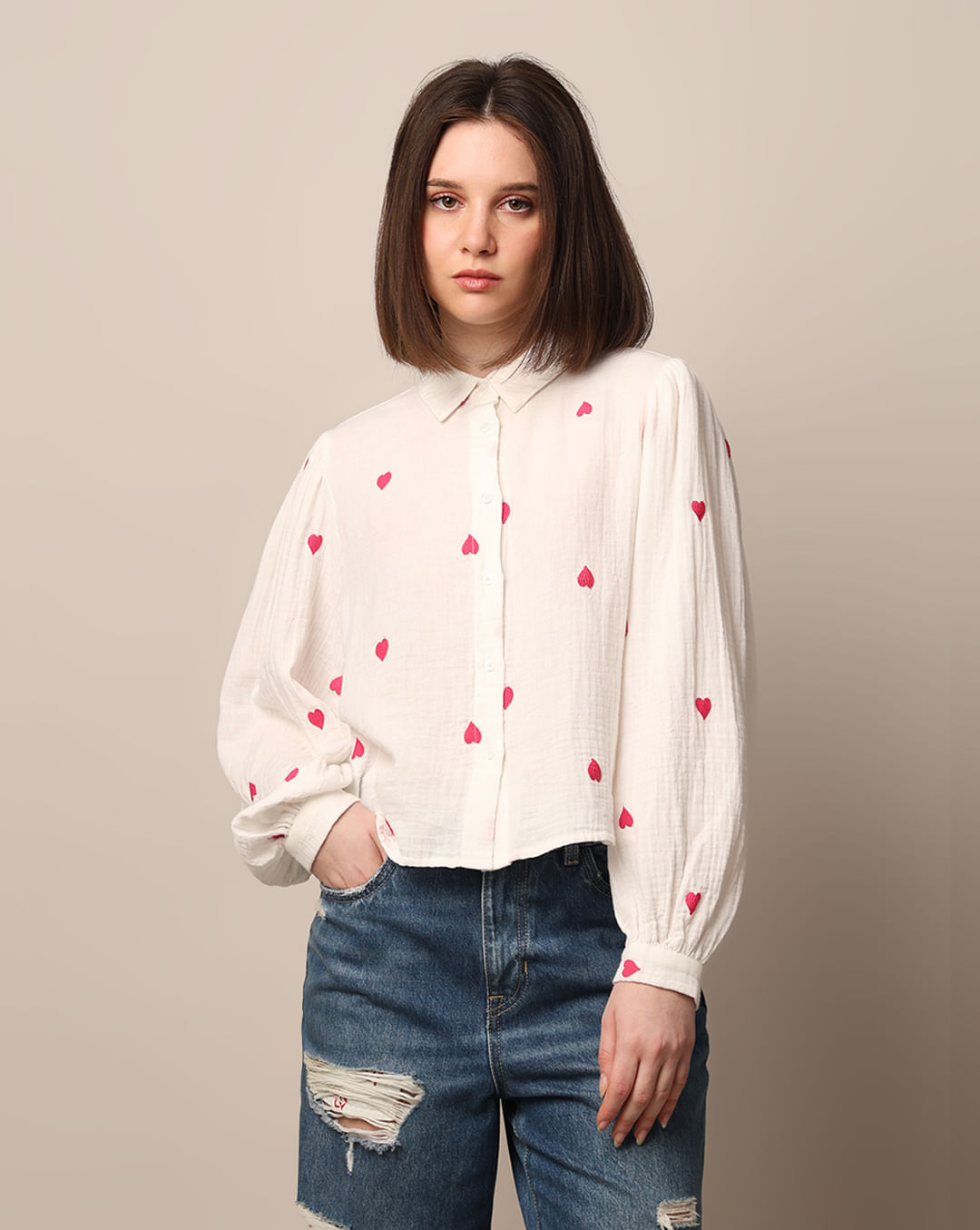 White Embroidered Shirt