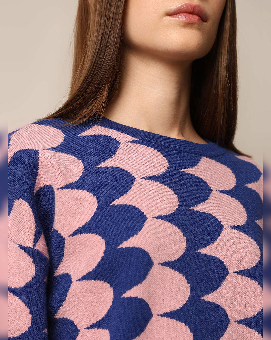 BLUE PRINTED PULLOVER