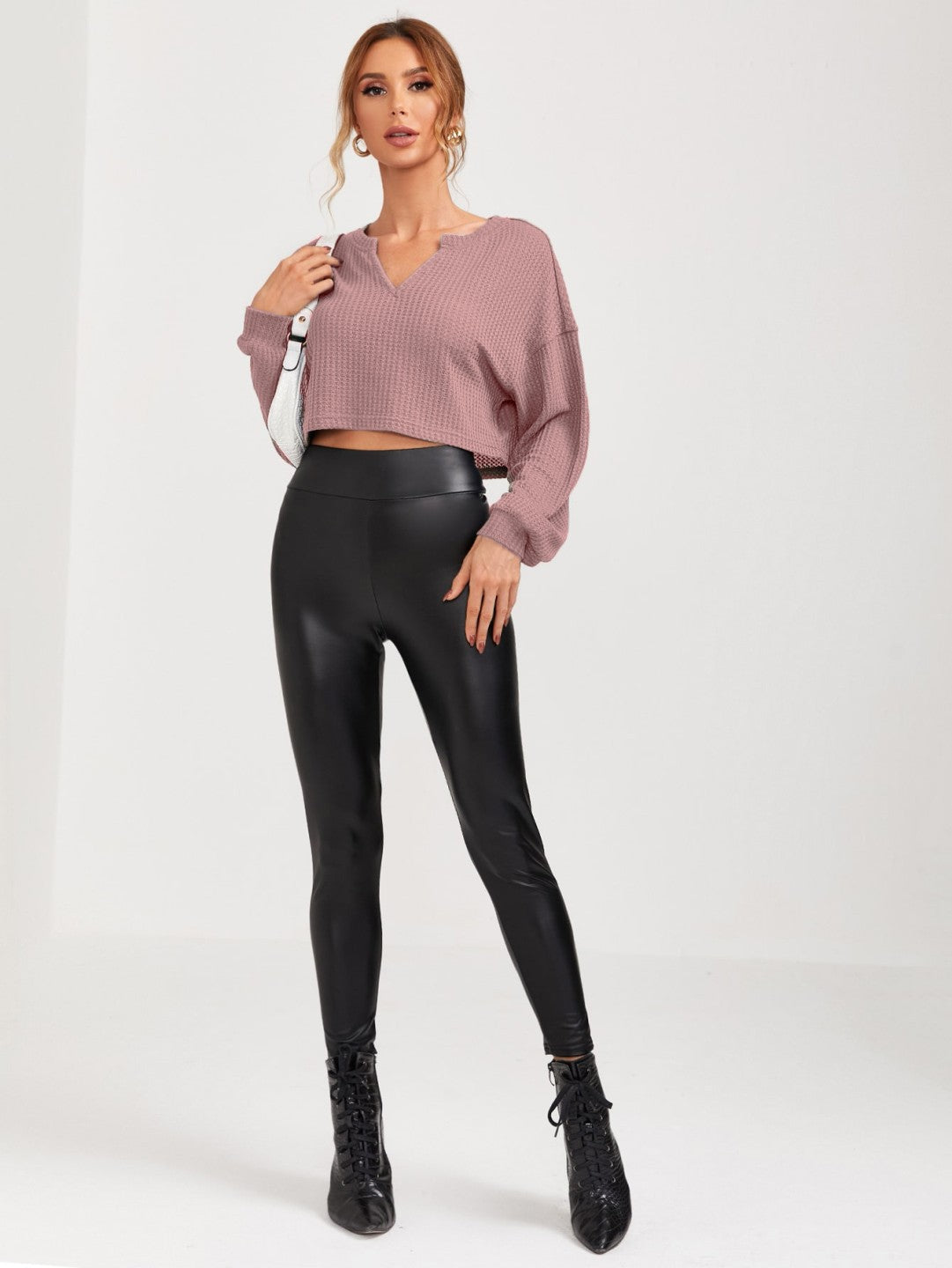 Glow Up Blush Pink Long Sleeves Top